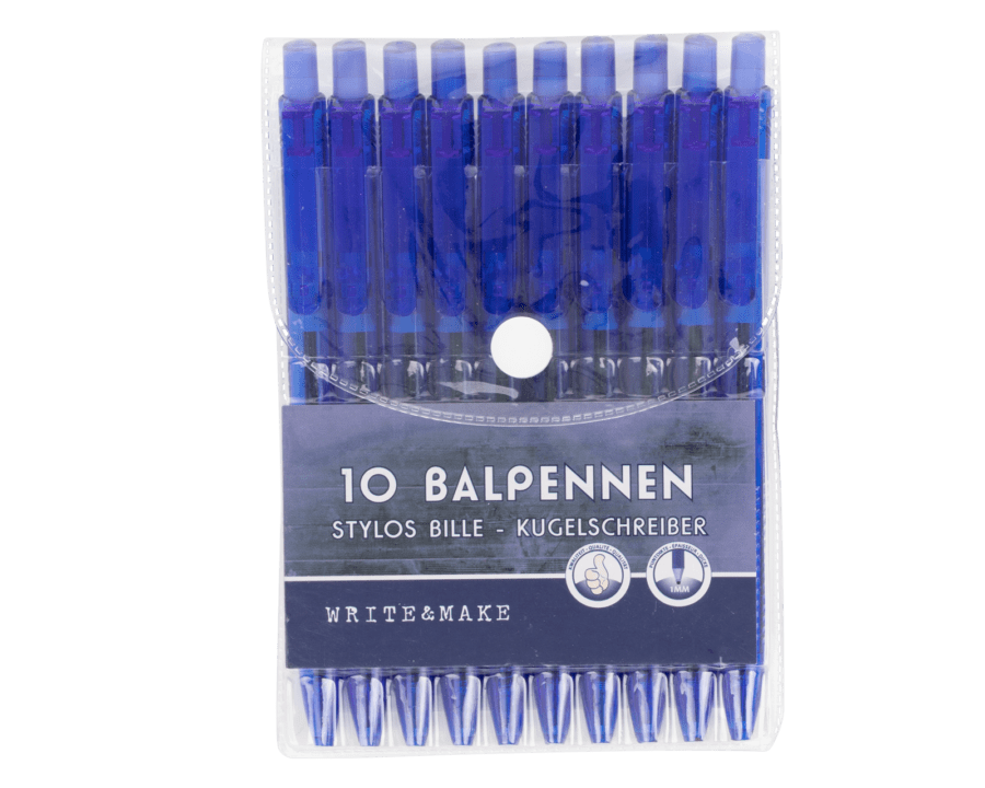 Balpen – 10 stuks – blauw - Wibra
