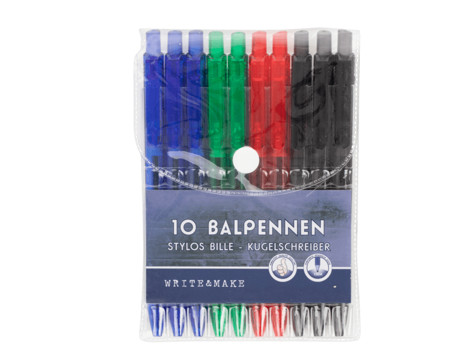 Balpen – 10 stuks – multicolor - Wibra
