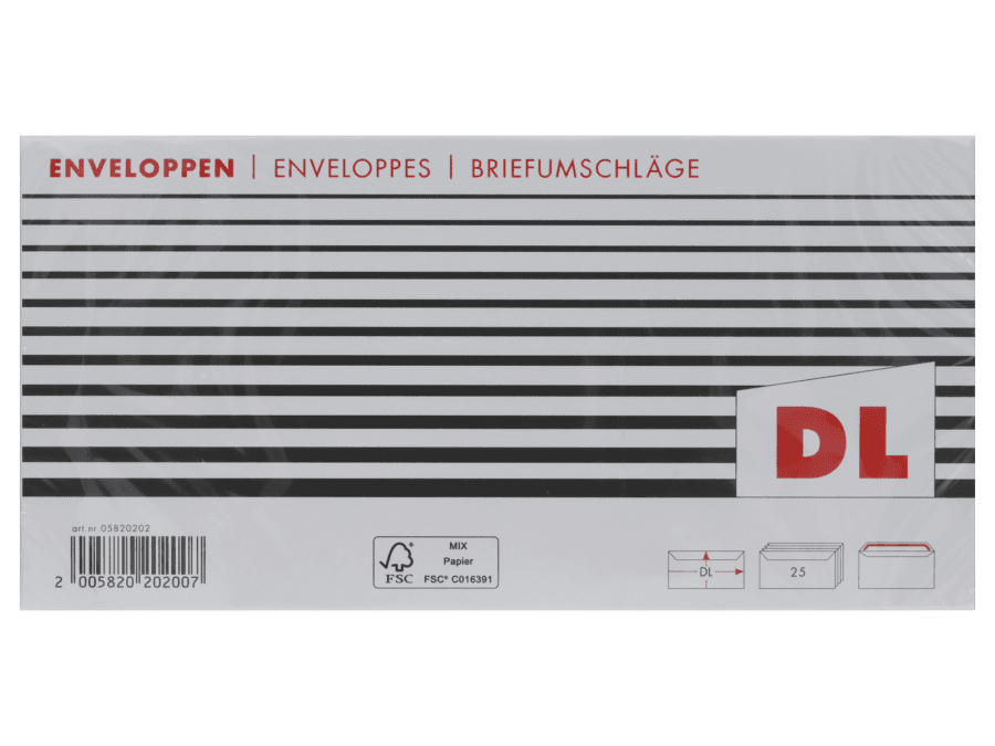 Enveloppen DL - 25 stuks - Wibra