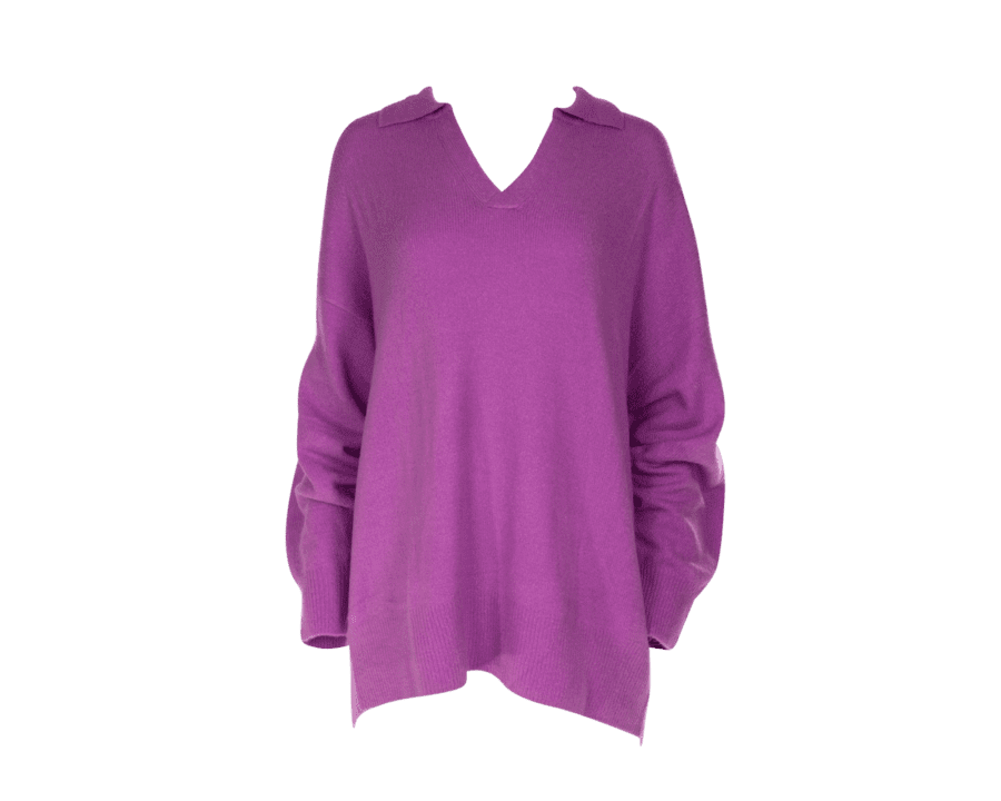 JEL 30-11 pullover v-hals kraag – plus size – paars, 46/48 - Wibra