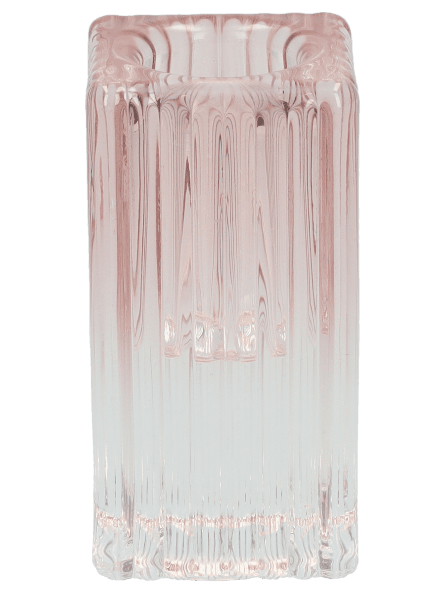 Dinerkaarshouder staaf van glas – roze - Wibra