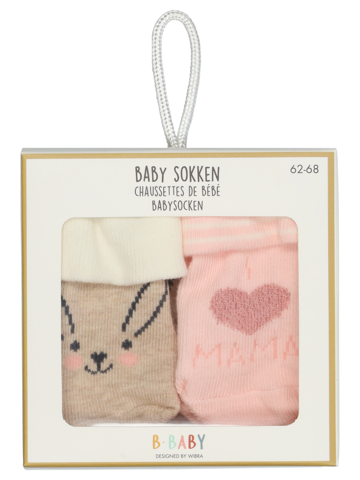 2-pack baby meisjes sokken new born – Variatie 1, 50/56 - Wibra