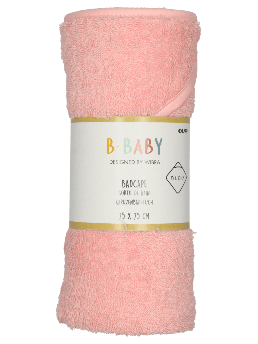 Baby badcape – roze - Wibra